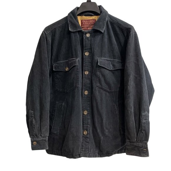 Vintage Abercrombie Fitch Corduroy Jacket Mens S Blue Heavy Quilt Lined Y2K 90s